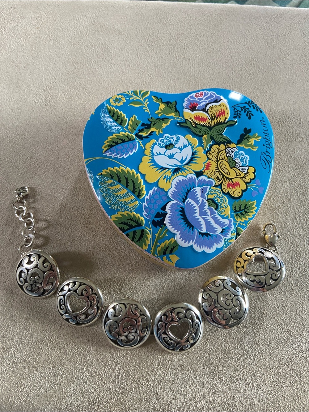 Brighton Silver Heart Link Bracelet - Silver